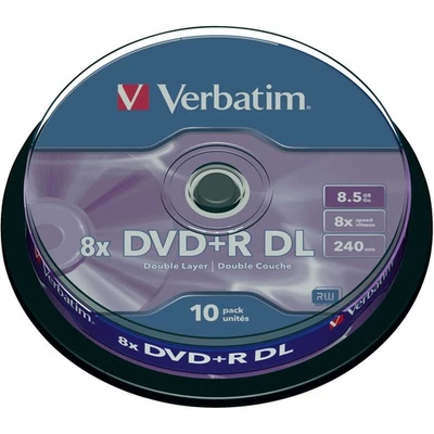 Verbatim DVD+R Double Layer Matt Silver 8x 8.5GB - Pack Of 10 - Image 1 of 2