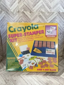 KIT SUPER STAMPER CRAYOLA 1993 VINTAGE CON TAMPONI TIMBRI MATITE COLORATE NUOVO SIGILLATO - Foto 1 di 11