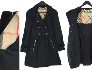Women's Burberry Brit Breasted Trench Coat Nova Check Double Overcoat UK 8 US 6 - Picture 1 of 22