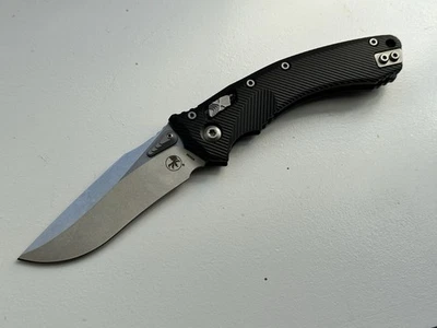 Microtech Amphibian ram-lok Stonewashed M390 Black Fluted Aluminum Folding Knife - Image 1 of 4