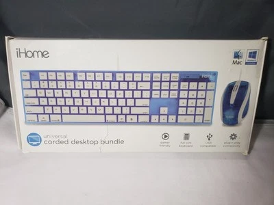 ihome Universal Corded Desktop Bundle Game Friendly USB PlugN Play Blue Open Box - Image 1 of 4