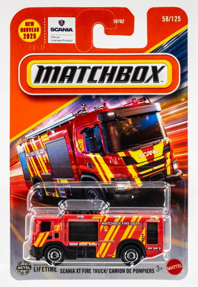 2025 Matchbox #58 Scania XT Fire Truck RED | MATCHBOX FIRE DEPT. | FSC - Image 1 of 1