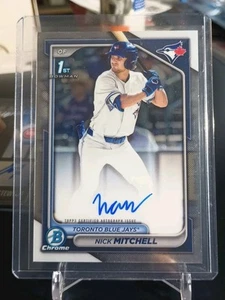 2024 Bowman Draft Chrome Nick Mitchell 1st Prospect Auto Blue Jays - Picture 1 of 2