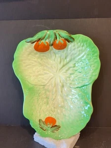 VINTAGE BURSLEM MIDWINTER PORCELON LETTUCE & TOMATO GLAZED CERAMIC DISH/BOWL - Picture 1 of 6