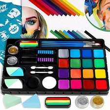16 x 5g Vivid Washable Face Paint Kit for Kids with Accessories, Skin Friendly