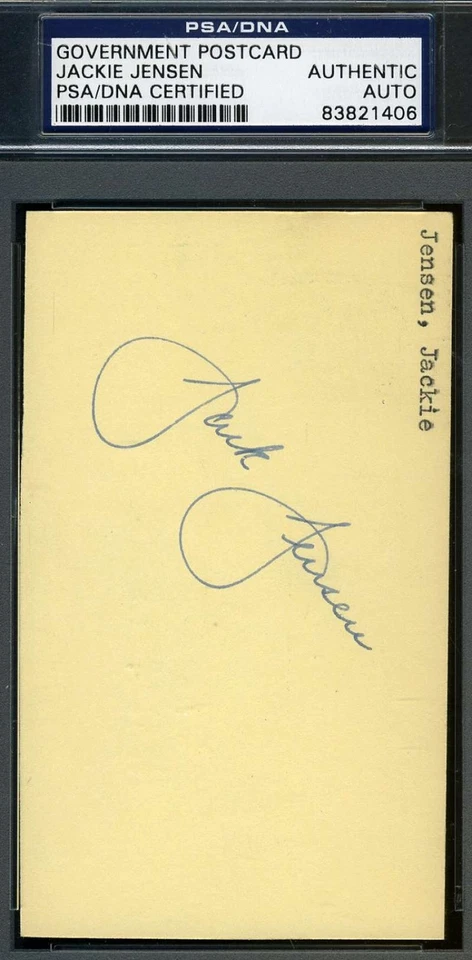 Jackie Jensen 1957 Signed Psa/dna Cert Gpc Govt Pc Authentic Autograph - Image 1 of 1
