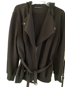 LAFAYETTE 148 NY GR XL KAPUZE REISSVERSCHLUSS MIT TASCHEN GÜRTEL BRAUN BAUMWOLLE JACKE - Bild 1 von 10