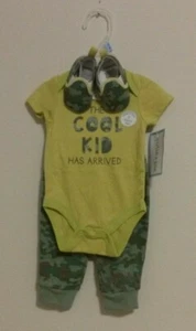 The Cool Kid Has Arrived 3 Piece Baby Outfit 0-3 Months - Picture 1 of 7