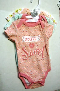 Quiltex Bodysuits, 3 Pack, Fruit Theme, Size 0-3 Months, Salesman's Sample, New - Picture 1 of 3