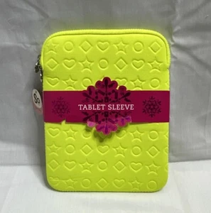 NEU Neon Tablet Hülle geprägt Elektronik Etui gelb Reißverschluss oben 8 x 10" - Bild 1 von 3