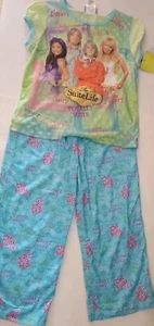 Girls The Suite Life Brand Blue & Green 2 Piece Pajama Set Size 12-14 - Picture 1 of 7