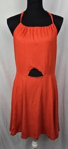 NWT Asos Design Orange Halter Backless Skater Dress Women's sz 10 - Picture 1 of 7