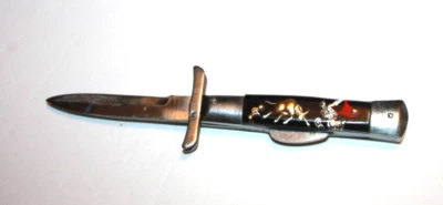 JAPAN DRAGON MATADOR BULL FIGHTING SWING GUARD POCKET KNIFE - Image 1 of 4