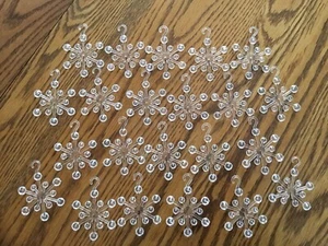 Vintage Plastic Atomic 3D Snowflake Christmas Ornaments 3” Acrylic Lot - Picture 1 of 2