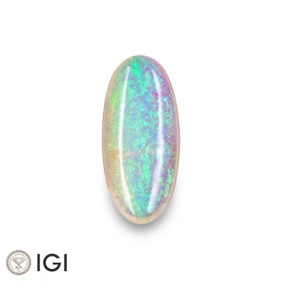 IGI Certified AUSTRALIA White Opal 3.68 Ct. Natural Untreated OVAL Play of Color - Image 1 of 4