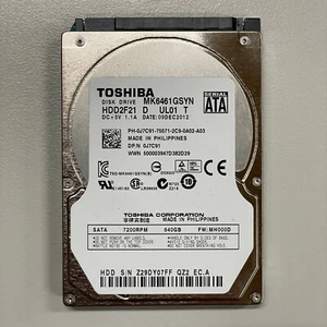 Toshiba 640GB 2.5" SATA HDD 7200 RPM 3Gbps 16MB Cache Hard Drive MK6461GSYN - Picture 1 of 4