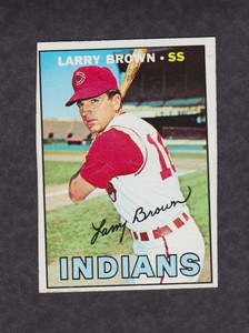 1967 Topps Baseball Card #145 Larry Brown Cleveland Indians EX Miscut Vintage