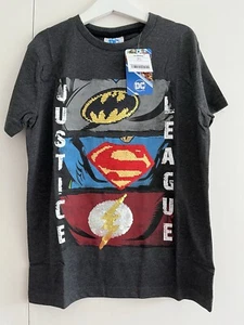 Boys 8 Years NEXT Justice League Superhero Marvel T Shirt Sequins BNWT - Picture 1 of 9