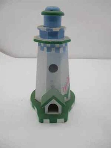 Vintage 1996 TMG Wooden Lighthouse- Birdhouse Decorative Only Wood - Picture 1 of 5