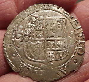 1639-40 CHARLES I SILVER SHILLING TRIANGLE MINT MARK UNIQUE ERROR S-385 - Picture 1 of 3