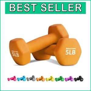 Hexagonal 5 lb Dumbbell Set for Home Gym - Lightweight Hand Weights for Everyone - Picture 1 of 9