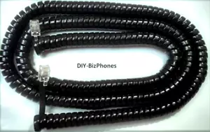 Lot of 5 Black Landline Phone Long Handset Cord Generic Receiver Curly 25Ft - Picture 1 of 4