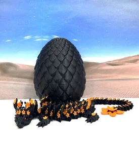 3D Printed Dragon with Dragon Egg, Articulated Dragon, Fidget ADHD Autism Toy - Picture 1 of 6
