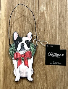 Nuevo Ornamento The Christmas Shoppe Boston Terrier Dog de Kathy - Imagen 1 de 3