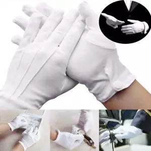 Men's White Formal Gloves Dress Military and Wedding Parade Santa Magician Best - Picture 1 of 12