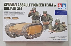 TAMIYA 1/35 WW II GERMAN ASSAULT PIONEER TEAM & GOLIATH SET W/ 3 FIG 35357 F/S - Picture 1 of 5
