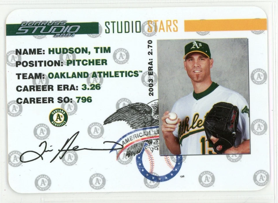 2004 Donruss Studio Stars TIM HUDSON #SS-47 Card Ser#11/25 Plastic Chase Card - Image 1 of 2
