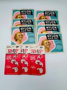10 Vintage Nylon Invisible Hair Nets Patti Pin-Up & Doloris Brown & Blonde - Picture 1 of 8