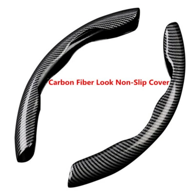 38cm Carbon Fiber Look Non-Slip Steering Wheel Booster Cover Fit For Car Truck  - Image 1 of 4