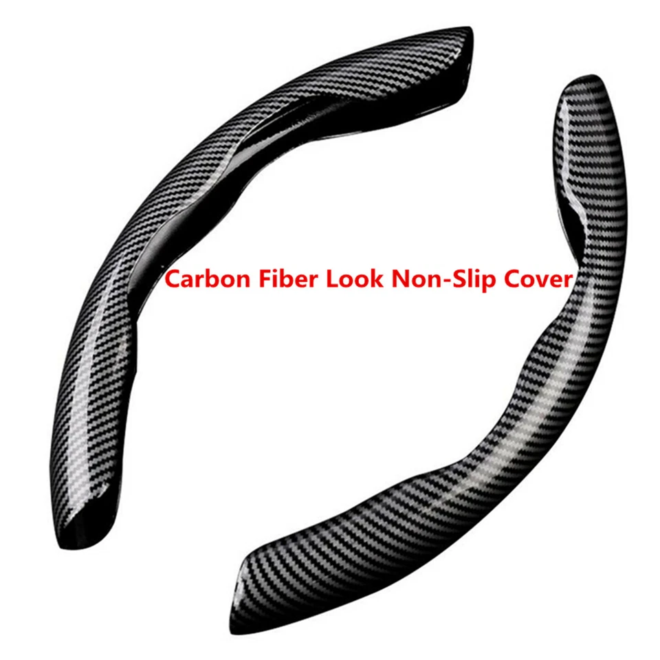 38cm Carbon Fiber Look Non-Slip Steering Wheel Booster Cover Fit For Car Truck  - Image 1 of 4
