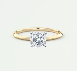 1/2 Ct Cushion F/VS Lab Created Grown Diamond Engagement Ring 14K Yellow Gold - Picture 1 of 1