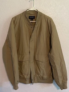 Chaqueta de bombardero Daniel Cremieux forrada con cremallera completa color tostado para hombre XL bolsillos interiores ¡Bonita! - Imagen 1 de 4