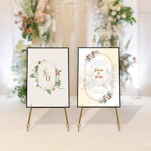 2Pcs Detachable Steel Easel Stand Easel Tripod Poster Easel W/ 6 Holes Wedding - Picture 1 of 14