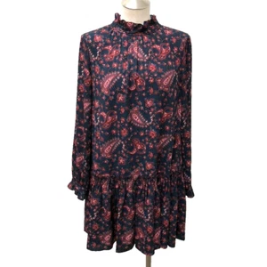 La Vie Rebecca Taylor Drop Waist Shift Dress Womens Large Paisley Whimsigoth - Picture 1 of 16