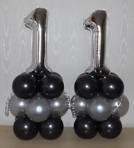 11° COMPLEANNO - 11 ANNI - ARGENTO - FESTA - DISPLAY PALLONCINO IN LAMINA - CENTROTAVOLA - Foto 1 di 4