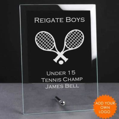 GLENWAY Targa Targa Vetro Tennis Personalizzata Premio Trofeo - Trofei Tennis Incisi