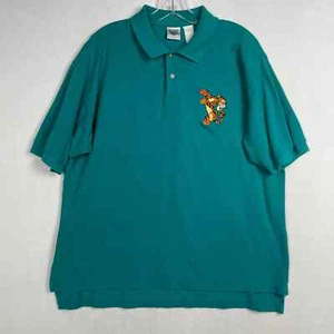 Vintage Disney Store Tigger Winnie the Pooh Men’s Green Polo Shirt LARGE - Picture 1 of 11