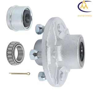 Boat Trailer Hub Kit Galvanized 5 Lug 5on4.5" Pre-Greased Bearings w/ Cap 3500lb - Picture 1 of 14