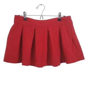 Abercrombie & Fitch Pleated Mini Skirt Red Wool NWT Size 2 Y2K Retro 90s - Picture 1 of 10