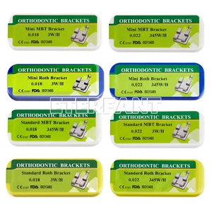 ETERFANT Dental Ortho Brackets Braces Mini Standard MBT ROTH 022 018 3/345Hooks - Picture 1 of 17