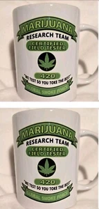 Marijuana "2" Coffee Mugs. 2 MUGS - Picture 1 of 2