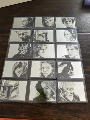 2009 Topps Star Wars Galaxy 4 ... Complete 15 Silver Foil Card Set - Image 1 of 4