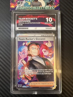 Pokémon TCG Destined Rivals Team Rockets Giovanni Card 238/182 ACE Graded 10 - Image 1 of 3