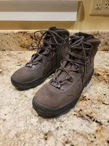 Salomon Brown Leather Lace Up Hiking Mountain Contagrip Boots Womens Sz 8.5 US - Picture 1 of 9