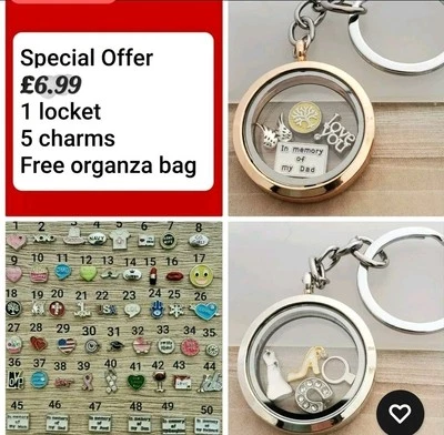 DIY Personalised Floating memory locket keyring keychain - Image 1 of 4