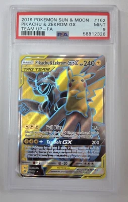 PSA 9 Pikachu & Zekrom GX (Full Art) 162/181 Pokemon S&M Team Up  - Image 1 of 2